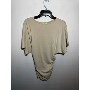 OGL Top Size M NEW Sandwashed Effortless Boatneck Batwing Sleeve Side Ruched thumbnail 3
