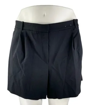 Abercrombie & Fitch Women's Black High Waisted Pleated Casual Mini Shorts Sz 36 thumbnail 1