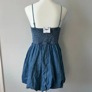 NWT American Eagle Denim Bubble Dress Strappy Mini Dress Country Western Small thumbnail 6