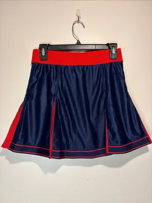 Nike Court Dri-FIT Slam Tennis Skirt Red Blue Skort Mesh Pleats Size Small thumbnail 3