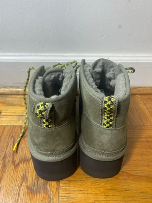 Ugg Neumel Heritage 2” Platform Burnt Olive Suede Wool Boots Womens Size 11 thumbnail 8