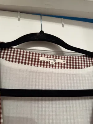 Tularosa Brown and White Gingham Button/Wrap Mini Dress thumbnail 4