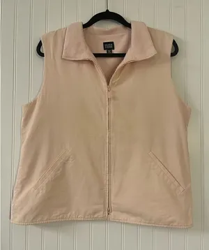 Eileen Fisher zip up vest fleece lined sz Medium thumbnail 1