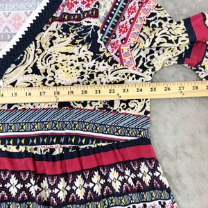 Melissa Paige Tunic Blouse 3X Blue Peasant Crochet Paisley Empire Bell Sleeve thumbnail 6