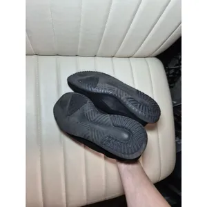 adidas Black Knit Low-Top Sneakers with Pink Trefoil thumbnail 6