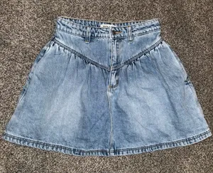 Rolla's High-Waist Pleated Denim Mini Skirt thumbnail 1