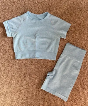 Amazon Workout Set Biker Shorts and Crop Top thumbnail 1
