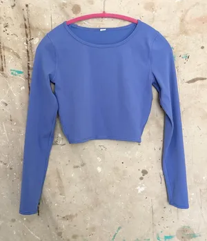 Lululemon Wunder Train Cropped Long Sleeve, Wild Indigo thumbnail 1