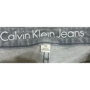 Calvin Klein Jeans High Rise Mom Jeans Womens 32 Gray Distressed Tapered Denim thumbnail 3