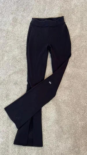 Black High Waist Flutter Leggings Black thumbnail 2
