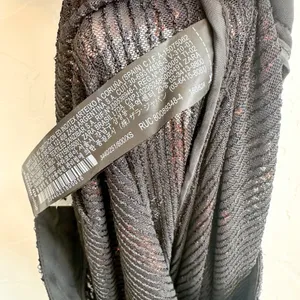 Zara | Sparkle Sequins Flare Wide Leg Pants Striped‎ Black Red - 3440/251/800 thumbnail 11