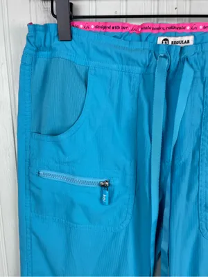 Koi Lite Peace Womens 6-Pocket Drawstring Scrub Pants Slim Fit Size XS Teal Blue thumbnail 5