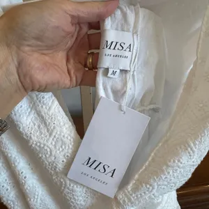 NWT MISA Los Angeles Ksenia Eyelet Maxi Dress White Size M thumbnail 4