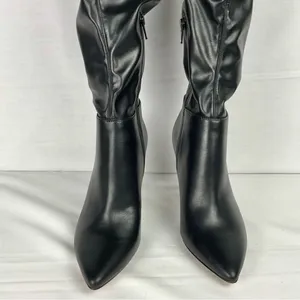 Gianni Bini Delilah Black Boots Sz 6 Bow Back Stretch Over-the-Knee New thumbnail 3