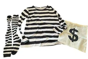 Black and White Midi Dress with Classic Stripes Size XL thumbnail 1