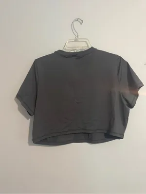 SKIMS Charcoal Grey Cropped Tee Swim Top 3X thumbnail 5