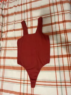 BDG Rust Orange Square Neck Bodysuit thumbnail 2
