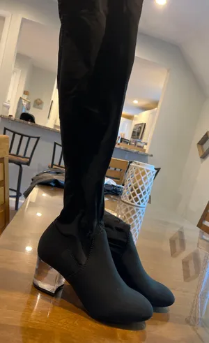 ALDO Black Thigh High Heeled Boots thumbnail 2