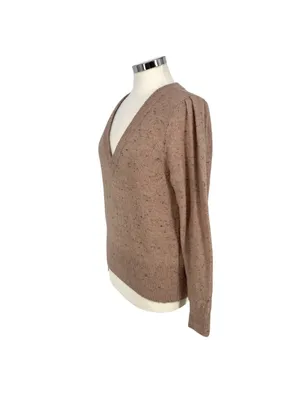 Madewell Donegal Westgate V-Neck Sweater Wool Blend Beige Size Medium thumbnail 4