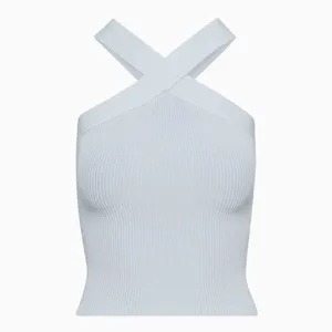 Babaton by Aritzia Sculpt Knit Criss‎ Cross Tank Color lBlue thumbnail 3