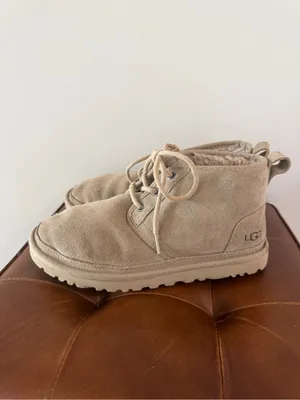 UGG Womens Neumel Sand Beige Taupe Chukka Boots Size 8 Lace Up Fur lined 1094269 thumbnail 4