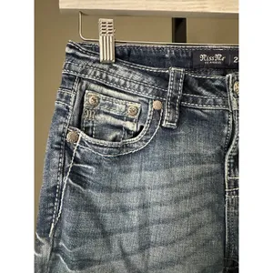 Miss Me Mid Rise Boot Cut Rhinestone Jeans Size 27 Womens thumbnail 3