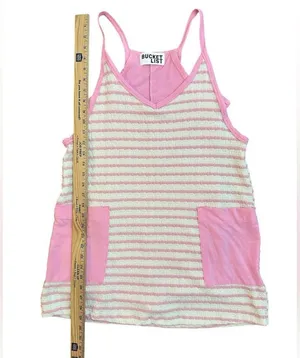 BUCKET LIST Hot Shot Skort TankDress Size Small Pink White Comfort Stretch thumbnail 9