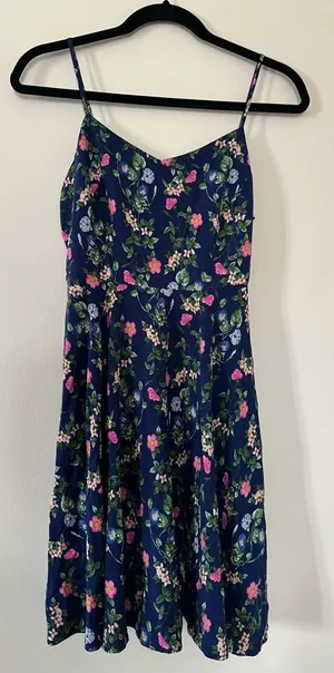 Old Navy Floral Mini Sundress Cottagecore Small Blue Pink Feminine Summer Casual thumbnail 1