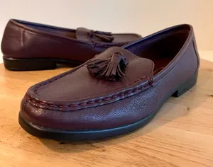 Purple Genuine Leather Tassel Loafer Slip on Shoe Size Women's 5 Deadstock NEW thumbnail 1