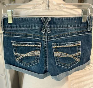 Denim Jean Shorts XS Stretchy Red Camel Womens Size 1 Low Rise thumbnail 6