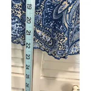 MYO Blue Paisley‎ Top Butterfly Sleeves Size Medium V Neck Ruffle Hem Boho thumbnail 4
