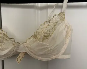 NWOT Crème Su Gold and Cream Mesh Underwired Bra thumbnail 2