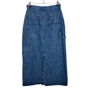 Vintage Real Comfort Denim Cargo Cotton Midi Skirt Y2K Utility Jean Skirt Sz 8P thumbnail 2