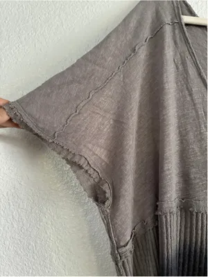 Women's We The Free Grey & Black Dip-Dye Short Sleeve Tee, Size L Oversized thumbnail 5