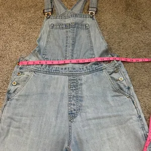 true 90s M vintage ETHYL Light wash denim overalls relaxed fit Cargo Workwear thumbnail 4