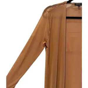 Julia by Love J Cardigan Brown‎ Sheer Mesh Whimsical Duster Cardigan Women M thumbnail 4