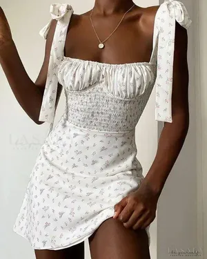 House Of CB Gianna mini white floral sundress thumbnail 2