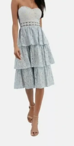 Lulus Light Blue And Nude Dress thumbnail 1