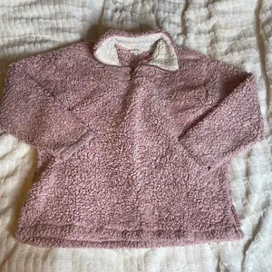 PEACH LOVE‎ Pink Collared Small Zip Teddy Jacket White thumbnail 1