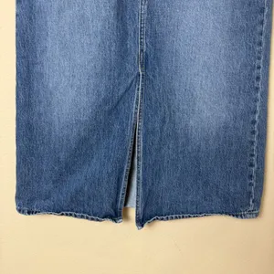 UNIQLO Jeans Denim Midi Maxi Skirt with Slit Size 6 Purchased in Japan thumbnail 3