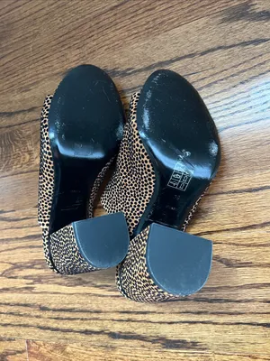Alexander Wang Womens Tan and Black Leopard Print Block Heel Mules thumbnail 5