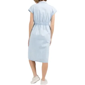 POL Chambray Denim Prairie Midi Dress Embroidered Eyelet Blue S NWOT thumbnail 2