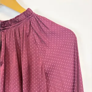 Madewell Burgundy Ruffled Blouse thumbnail 4