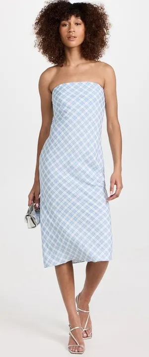 NWT Amanda Uprichard‎ Shiran Dress in Meadow Plaid Sz Medium $211 thumbnail 1