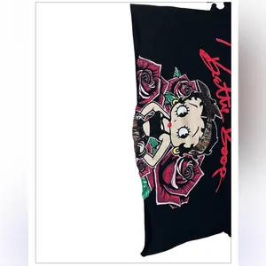 Betty Boop Black Tee with Red and Green Accents thumbnail 2