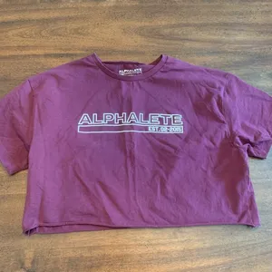 Alphalete Logo T-Shirt Crop Top Women’s Medium Purple Lifestyle Fit thumbnail 1