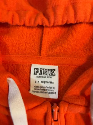 Bright Safety Orange PINK Zip up Hoodie thumbnail 2