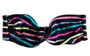 VICTORIA'S SECRET Swim Multicolor Stripe Print Bandeu Top, XS thumbnail 1
