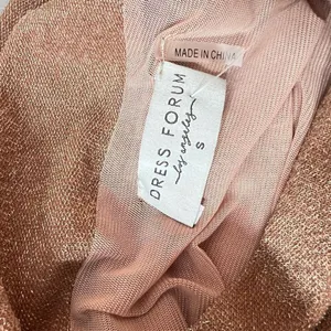 Dress Forum Tan Metallic Glitter High Neck Ruched Slit Bodycon Midi Dress Small thumbnail 10