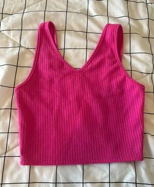 Hot Pink Cropped Tank Top Size XS thumbnail 1